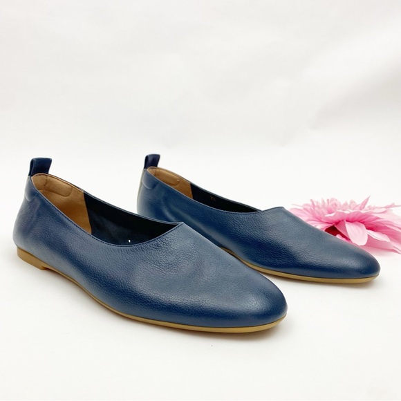 Everlane The Day Glove Leather Flats Shoes Navy Blue - Picture 2 of 11